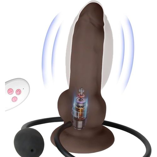 Gouts Et Couleursgodemiché Gonflable Et Vibrant En Silicone Avec Ventouse, Godemiché Épais Réglable Pour Stimulation De La Prostate Pour Hommes, Femmes Et Couples (Chair)