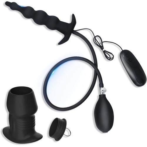 Gouts Et Couleursplug Anal Gonflable Perles Vibrantes Anales Multi Fréquences Avec Pompe Et Dilatateurs Masturbateur Vaginal Pour Femmes Stimulateur Prostatique Pour Hommes Sm Sex Toys (C)