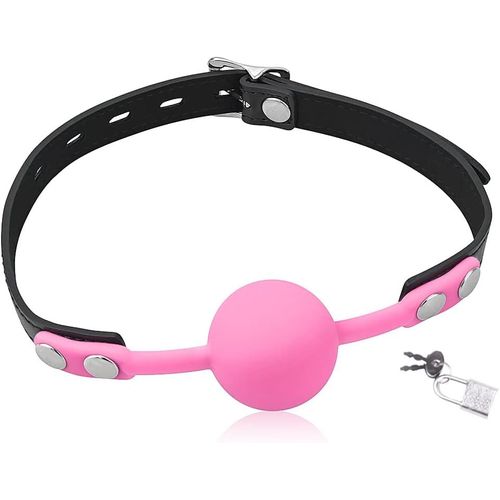 Gouts Et Couleursbâillons Bdsm En Silicone Ball Gag Avec Une Serrure, Longueur Réglable, Cosplay Sexy Fétiche Esclave Sex Toys Pour Couple Femme Homme (Rouge)