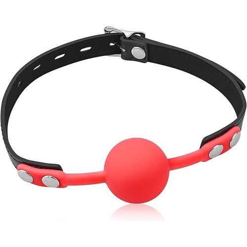 Gouts Et Couleursbâillons Bdsm En Silicone Ball Gag Avec Une Serrure, Longueur Réglable, Cosplay Sexy Fétiche Esclave Sex Toys Pour Couple Femme Homme (Rouge)