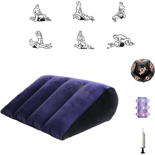Gouts Et Couleursoreiller Sexe Gonflable Pour Couples, Oreiller Lombaire Multifonctionnel Avce Dés Sexuel, Jouets Sexuel Coussin Pour Adultes Femme Homme, Sex Toys Pour Camping Ou Lune De Miel (Bleu)