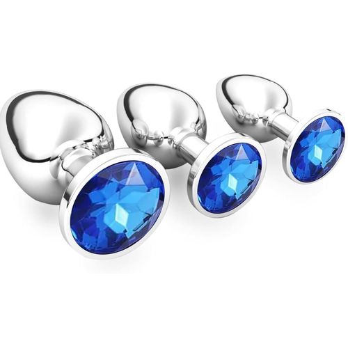 Gouts Et Couleurs3 Pièces Plug Anale, Plug Anale Debutant Grand Moyenne Petite Taille Plug,Et Facilement Nettoyable,Anal En Métal Avec Diamant En Cristal Transparent,Sex Toys Butt Plug Pour Homme Fem