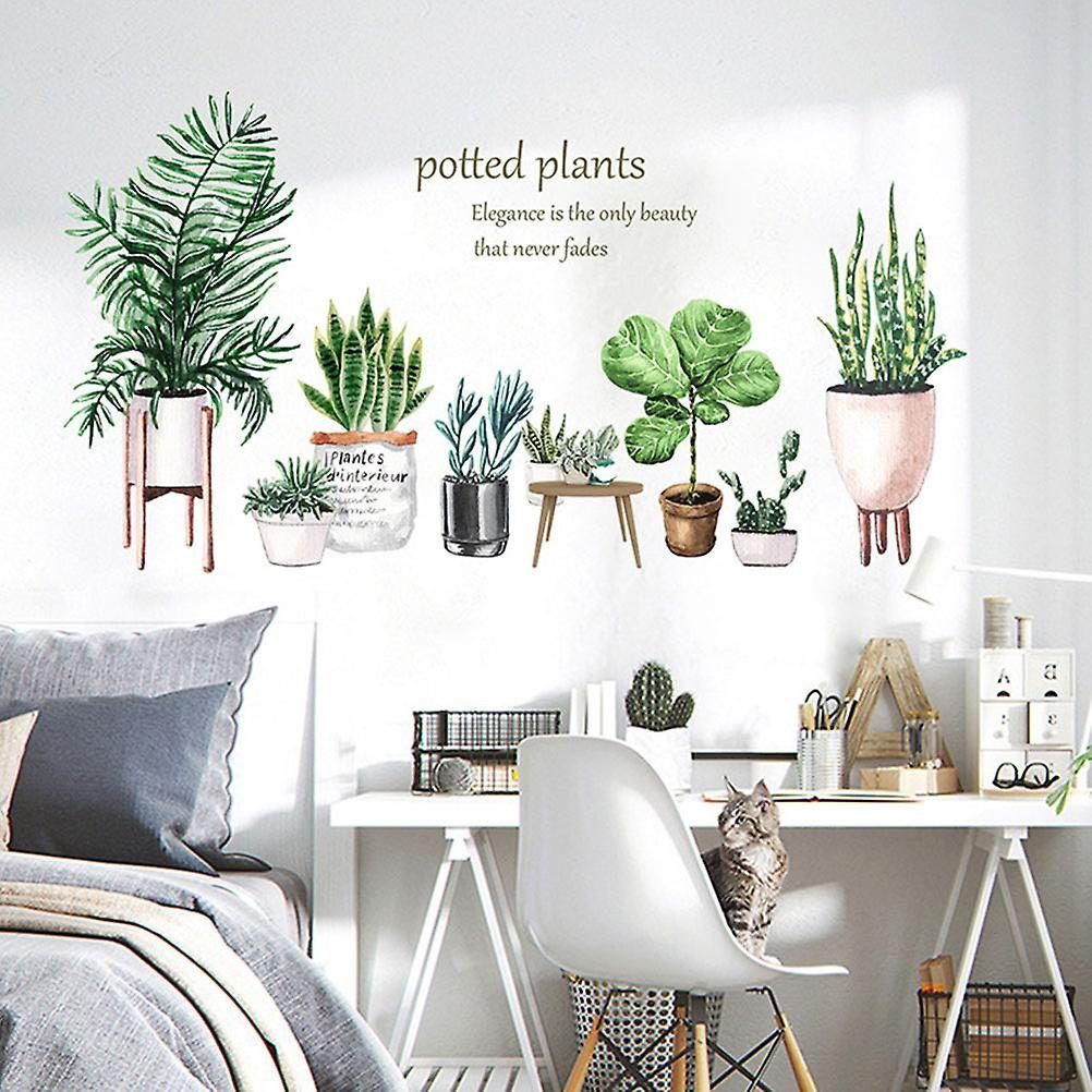 Sticker mural cactus écologique ¿ Autocollant mural amovible en PVC...