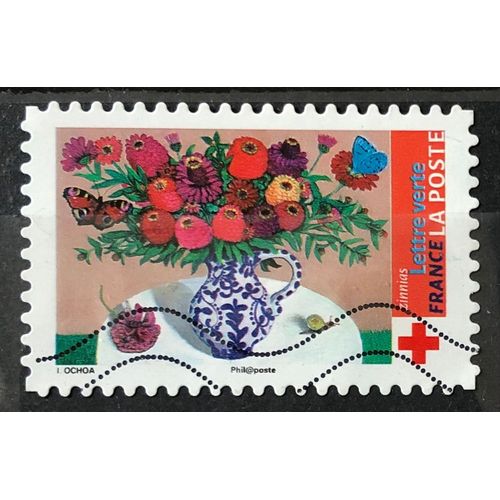 Croix Rouge 2018 - Zinnias (Très Joli N° 1557) Obl - France Année 2018 - Brn83 - N33348