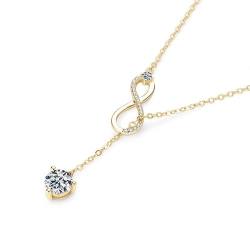 Collier Avec Pendentif À Pompon Et Symbole Sans Fil En Moissanite