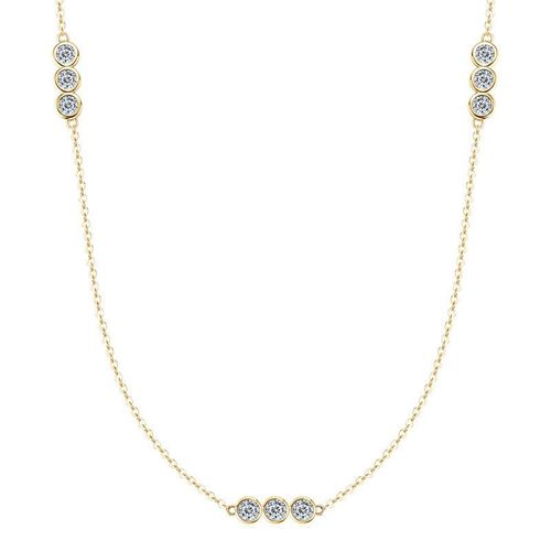 Collier En Argent Sterling S925 Avec Trois Pierres De Moissanite