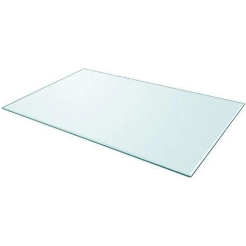 Table Rectangulaire En Verre Trempé - Vidaxl - 1000 X 620 Mm - Gris - Transparent - Contemporain - Design