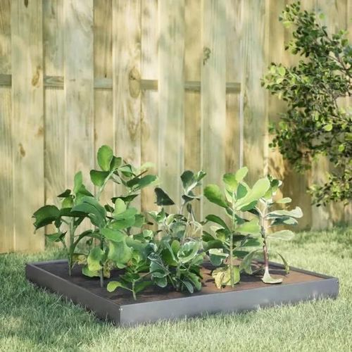 Vidaxl Lit Surélevé De Jardin 100x100x18,5 Cm Acier Inoxydable