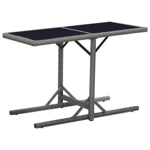 Table De Jardin - Vidaxl - Noir - Résine Tressée - Verre - 110x53x72 Cm