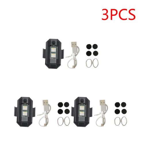 Lumière Stroboscopique Led Polyvalente Pour Drone Et Vélo, 2-5 Pièces, Chargeur Usb, Veilleuse Iodée, Étanche, 3 Couleurs, Pour Casque De Hourbike-3 Pcs-Generique
