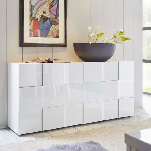 Buffet Dama 3 Portes Blanc Laqué 