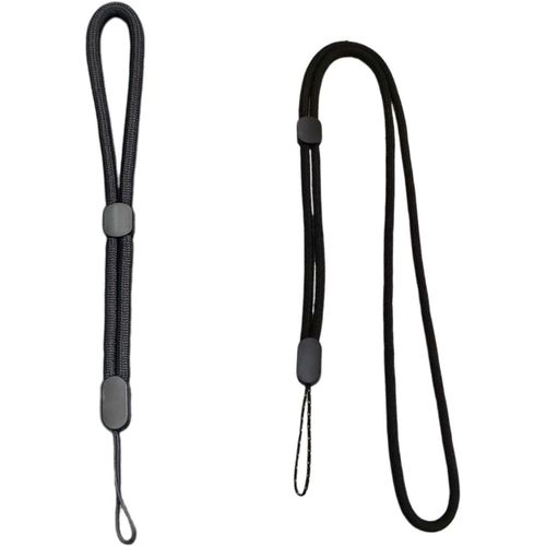 2 Cordons Noirs Pour Téléphone Portable, Dragonnes Réglables, Cordons Tressés, Cordons Rétractables, Accessoires De Sac À Dos, Adaptés Aux Téléphones Portables, Appareils Photo, Bo[SHJ41900519]