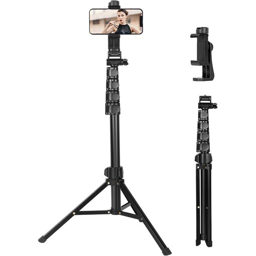 Trépied Téléphone Portable 168Cm Aluminium Professionnel,Trepied Sm...