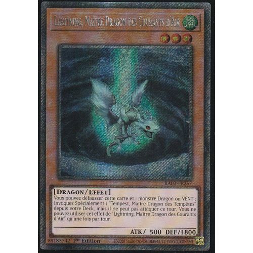Carte Yu-Gi-Oh - Lightning Maitre Dragon Des Courants D'Air - Ra03-Fr257 - Platinium Secrète-Rare