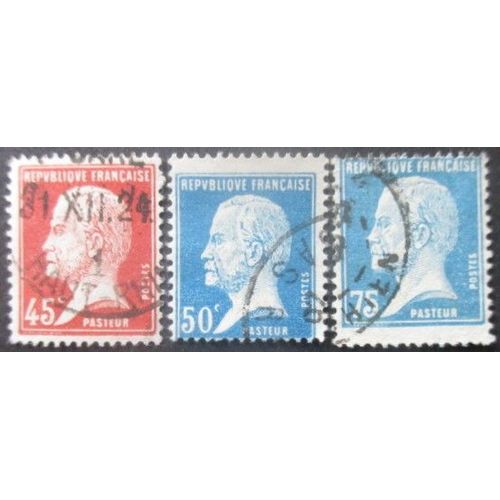 France N°175 Au 177 Louis Pasteur Oblitérés