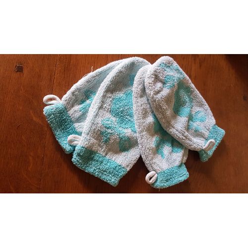 Lot De 4 Gants Toilette Resserrés Au Poignet Par Un Élastique