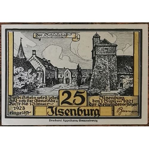 Billet Allemagne 25 Pfennig 06/1921 Ilsenburg Grm 644,2 1/2