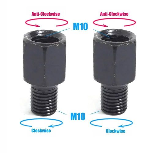 1 Paire D'adaptateurs De Rétroviseurs De Moto Noirs M10 10mm M8 8mm, Boulon De Conversion Dans Le Sens Des Aiguilles D'une Montre, Anti-Horloge, Filetage Droit Gauche-M10m10 (Lr And Lr)