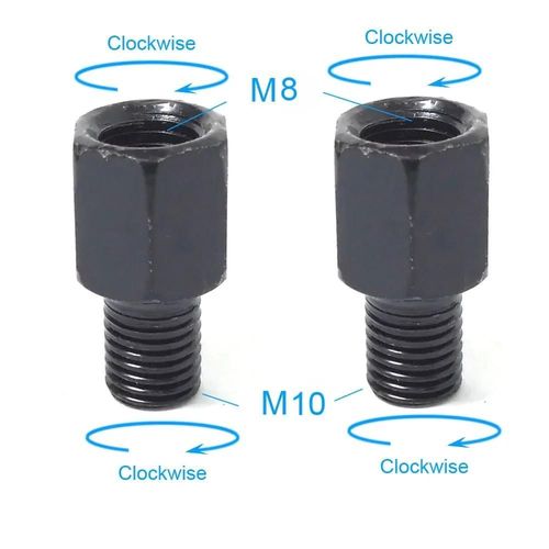 1 Paire D'adaptateurs De Rétroviseurs De Moto Noirs M10 10mm M8 8mm, Boulon De Conversion Dans Le Sens Des Aiguilles D'une Montre, Anti-Horloge, Filetage Droit Gauche-2x M8m10 (Rr)