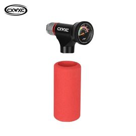 Mini Gonfleur De Cartouche De Co2 Portable Avec Manomètre Clair Vtt Vélo De Route Schrader Presta Cnc Pompe C02 En Alliage D'aluminium-Cx-P20
