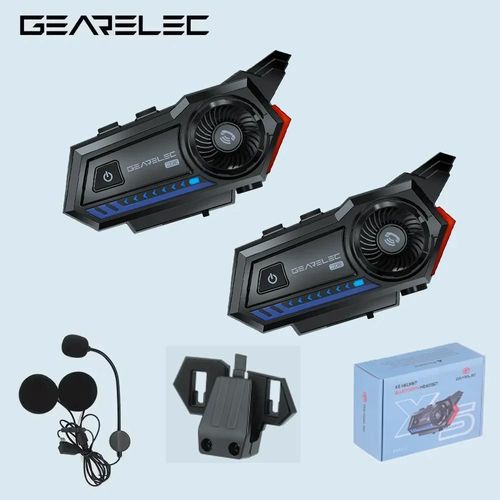 Gearelec 1/2 Pièces Bluetooth Écouteur Casque De Moto Casque Appel Gratuit Commande Vocale Avec Radio Fm Voyant D'avertissement De Nuit Communica-Non-Intercom Headset
