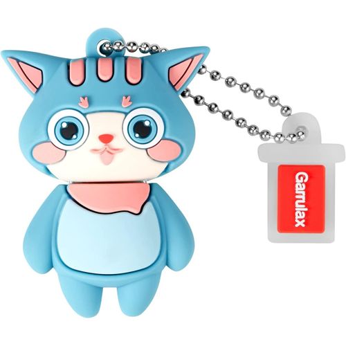 SHILIU-Clé USB 32 Go étanche en silicone USB 2.0 haute vitesse USB 2.0 avec stylo, stockage de la date et disque U (chat cyan)[3639]