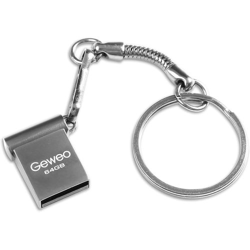 SHILIU-Clé USB 64Go 2.0, Métal Clé USB 64 Giga Mini Clef USB 64GO Imperméable USB 2.0 Pen Drive 64GB avec Crochet pour Ordinateur P[