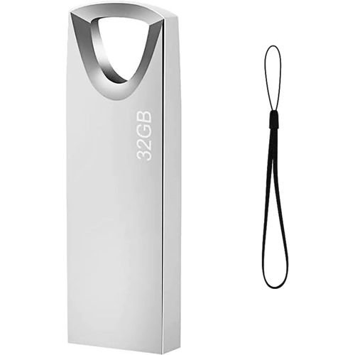 SHILIU-Clé USB 32 GO, Mini Cle USB 32 Giga Métal Clef USB 32GO Imperméable Pen Drive 32GB avec Crochet pour Ordinateur Portable/PC/[