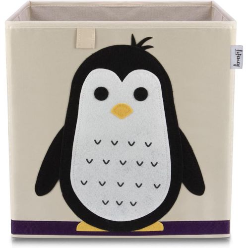 Shiliu-Lifeney 833364 Boîte De Rangement Pingouin, Coffre À Jouet, Compatible Avec L'étagère Ikea Kallax, Feutre, Polyester, Beige,[