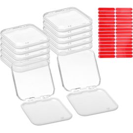 Shiliu-Lot De 12 Boîtes De Rangement À Presser Avec Ruban Adhésif Double Face En Acrylique Pour Salon De Manucure À Domicile, Trans[