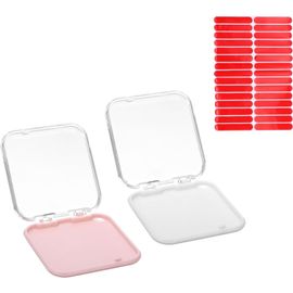 Shiliu-Lot De 2 Boîtes De Rangement À Presser Avec Ruban Adhésif Double Face En Acrylique Pour Salon De Manucure À Domicile, Transp[