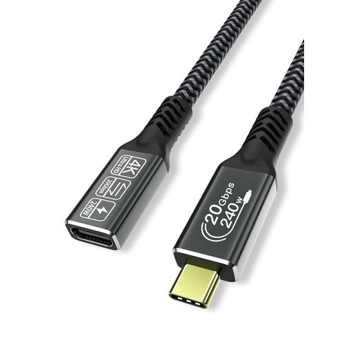 SHILIU-Rallonge USB C 1M, usb c femelle vers usb c male rallonge usb c 3.2 240W 20Gbps Rallonge USB C Vidéo 4K 60Hz USB Type-C en N[