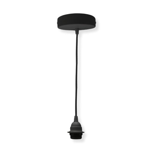 Shiliu-: Suspension Plafond E27 En Métal Pour Luminaires Pendantes | Luminaire Plafond Noir Avec Douille E27 | Rosace De Plafond Po[