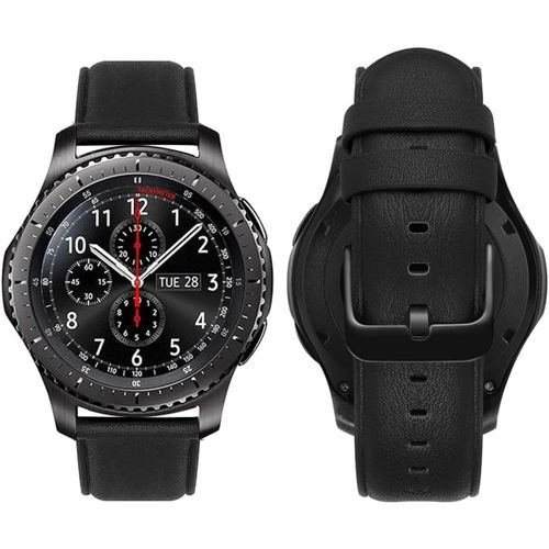 Shiliu-Compatible Avec Samsung Galaxy Watch 46mm Sm-R800/Galaxy Watch 3 45mm/Gear S3 Frontier Bracelet En Cuir Véritable 22mm Brace[