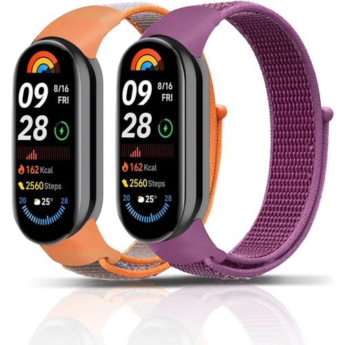 Shiliu-Nylon Bracelet Pour Xiaomi Smart Band 9/Xiaomi Smart Band 8, [2 Pièces] Sport Hommes Femmes Réglables Léger Respiran Bracele[