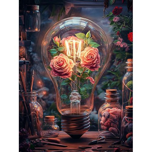 Shiliu-5d Diamond Painting Adulte Ampoule, Peinture Diamant Fleur, Diamond Painting Adulte Canevas Diamant Kit Complet Point De Cro[