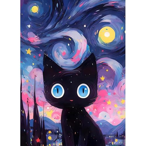 Shiliu-5d Diamond Painting Chat,Diamant Painting Chat Peinture Diamant Enfant Tableau Diamant Canevas Diamant Painting Adulte,Table[
