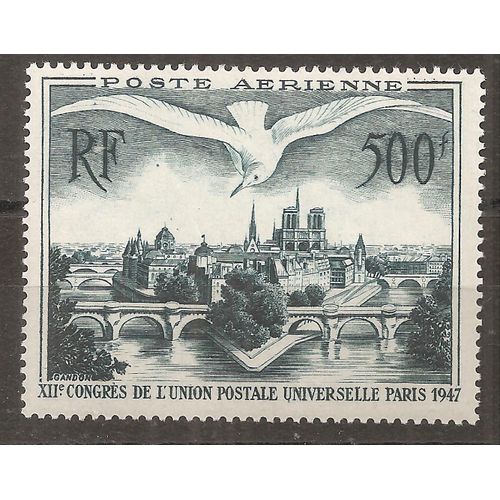 Pa 20 (1947) Poste Aérienne U.P.U Paris 500f N* (Cote 42e) (9870)