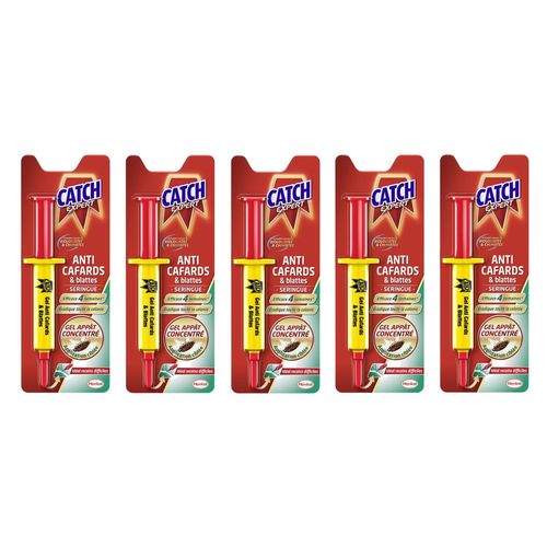 CATCH Lot de 5 Seringues 10 g Gel Anti-Cafards et Blattes