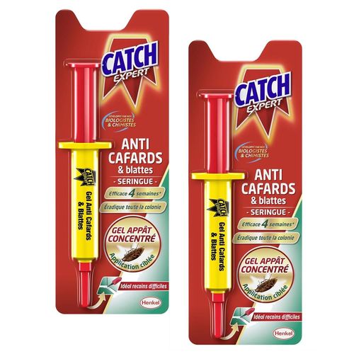 CATCH Lot de 2 Seringues 10 g Gel Anti-Cafards et Blattes