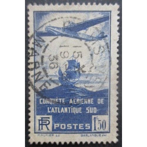 France N°320 Traversée De L'Atlantique Sud Oblitéré