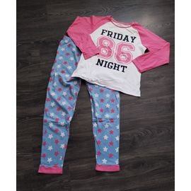 Pyjama 2 Pièces Rose Et Bleu 14 Ans Xs Tex