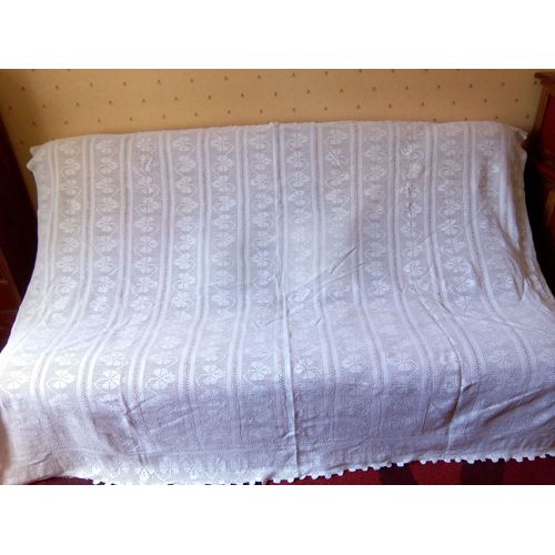 Rideau Coton Blanc Crochet Fait Main