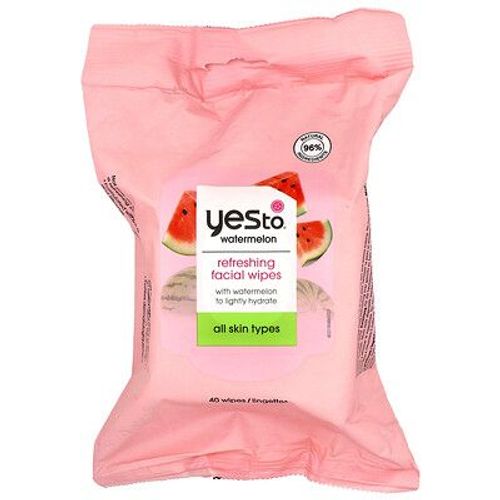 Yes To, Lingettes Rafraîchissantes Pour Le Visage, Tous Types De Peau, Pastèque, 40 Lingettes 