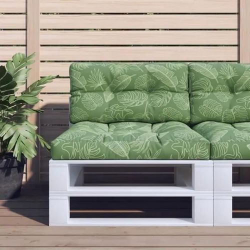 Vidaxl Coussin De Palette Motif De Feuilles 70x40x12 Cm Tissu 360598