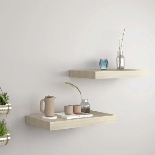 Vidaxl Étagères Murales Flottantes 2 Pcs Chêne 40x23x3,8 Cm Mdf