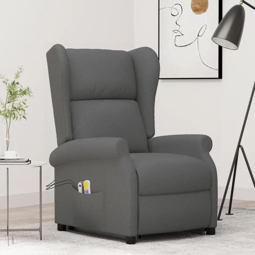 Fauteuil De Massage Inclinable Gris Foncé Tissu
