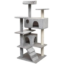 Arbre À Chat Avec Griffoirs En Sisal 125 Cm Gris