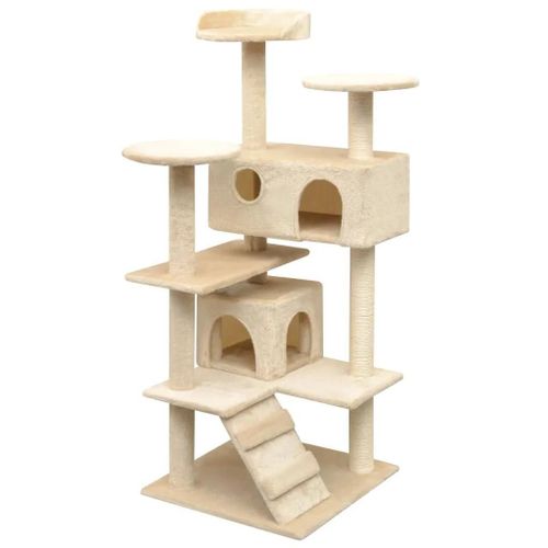 Arbre À Chat Avec Griffoirs En Sisal 125 Cm Beige