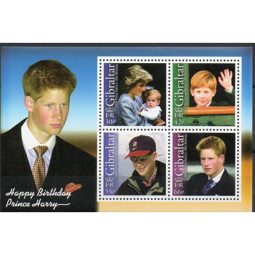 Gibraltar Timbre Anniversaire Du Prince Harry 2002